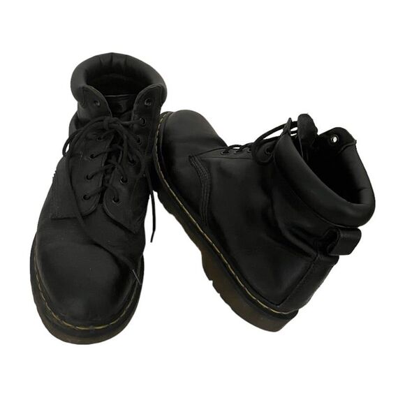 DR MARTENS Black Leather Boots Shoes Six Eye Lace Up Mens 11 Womens 12 main image 5
